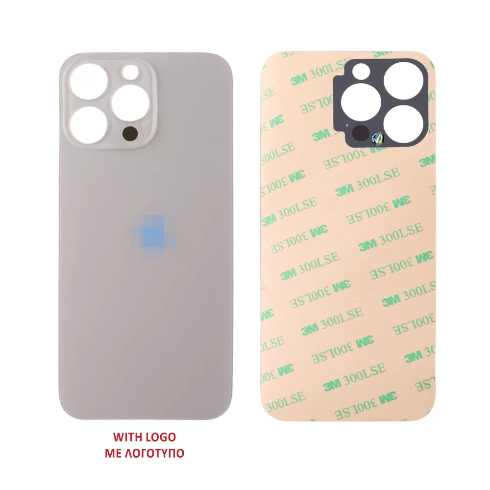 FOR IPHONE 16 PRO BATTERY COVER + ΑΥΤΟΚΟΛΛΗΤΗ ΤΑΙΝΙΑ ΑΔΙΑΒΡΟΧΟΠΟΙΗΣΗΣ TITANIUM DESERT