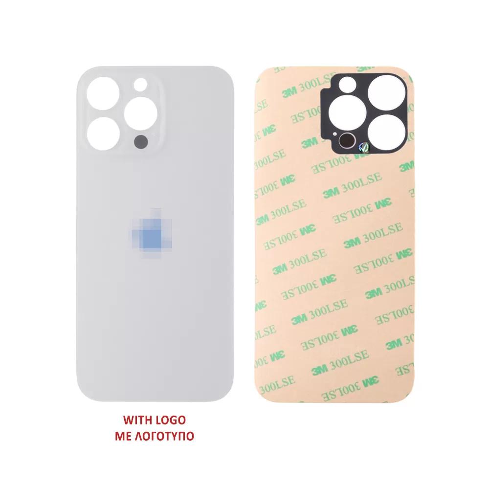 FOR IPHONE 16 PRO BATTERY COVER + ΑΥΤΟΚΟΛΛΗΤΗ ΤΑΙΝΙΑ ΑΔΙΑΒΡΟΧΟΠΟΙΗΣΗΣ TITANIUM WHITE