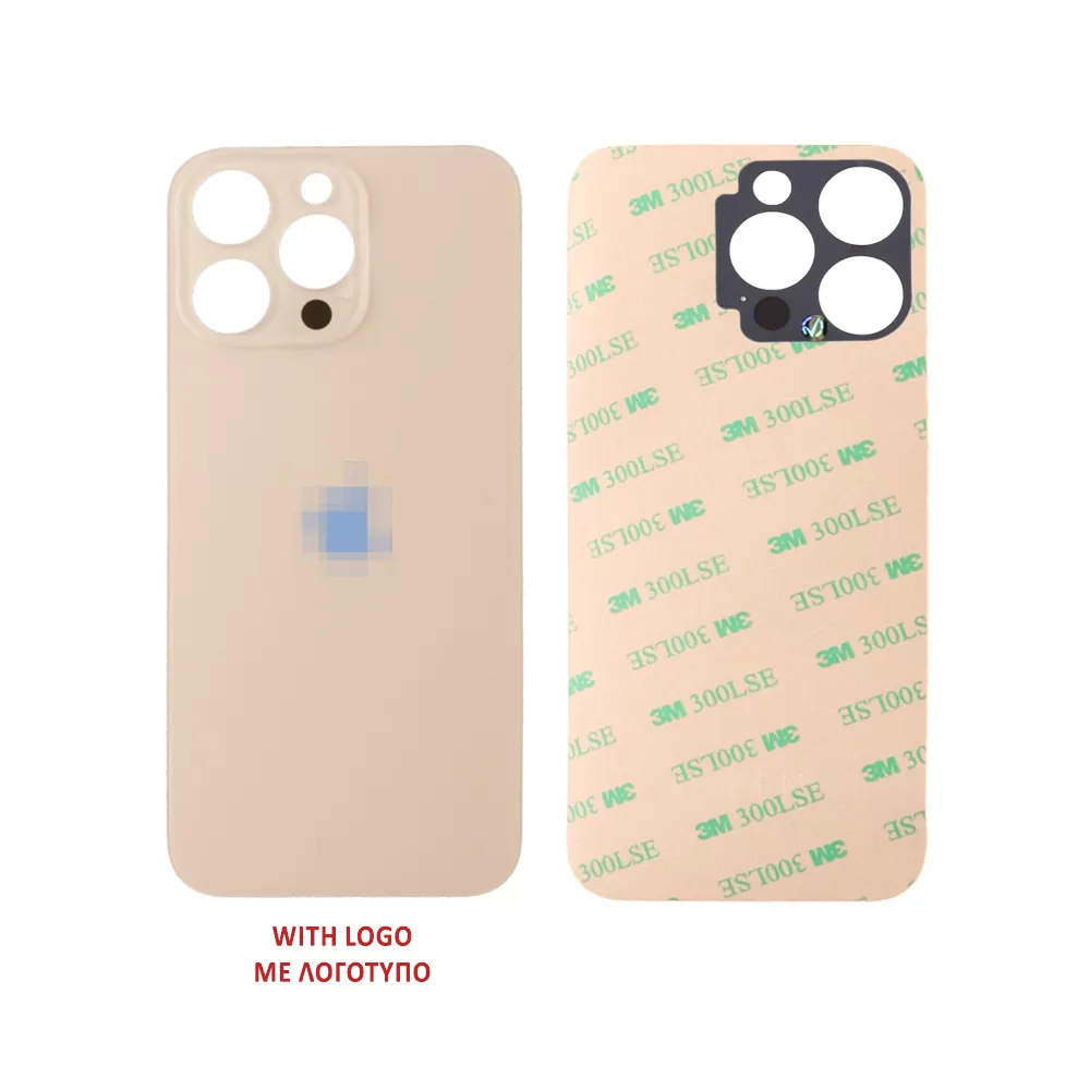 FOR IPHONE 16 PRO BATTERY COVER + ΑΥΤΟΚΟΛΛΗΤΗ ΤΑΙΝΙΑ ΑΔΙΑΒΡΟΧΟΠΟΙΗΣΗΣ TITANIUM NATURAL