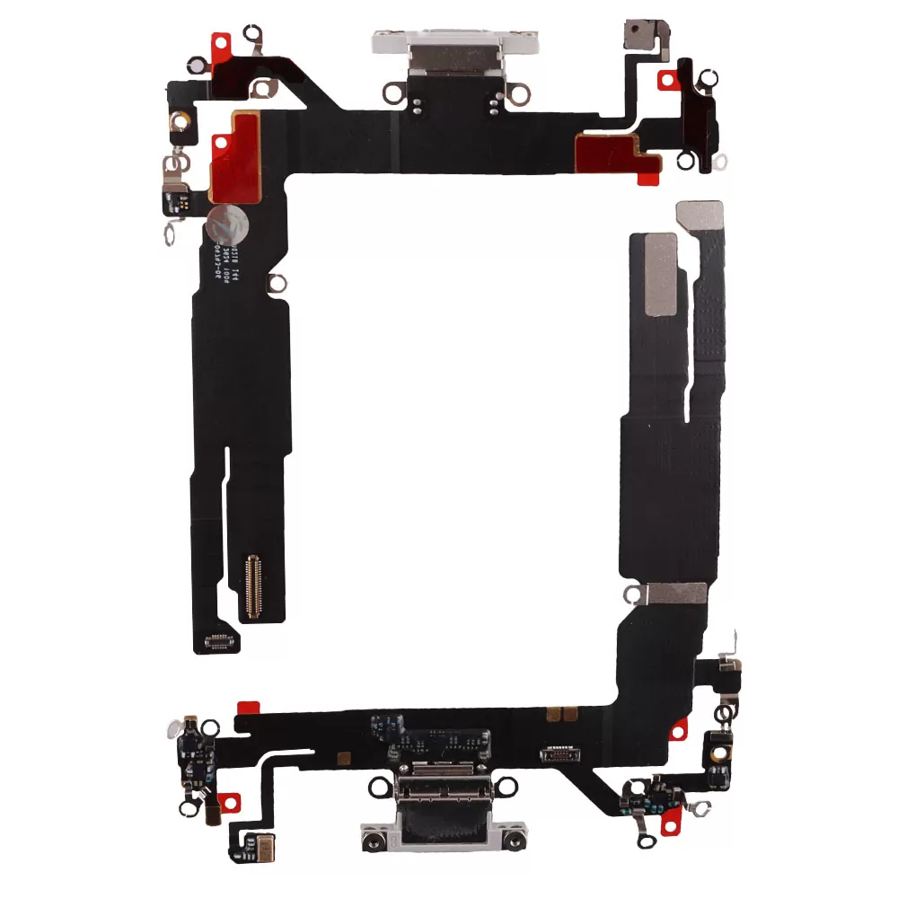 IPHONE 16 (TYPE C) ΚΑΛΩΔΙΟ FLEX ΚΟΝΕΚΤΟΡΑ ΦΟΡΤΙΣΗΣ + AUDIO PORT + ΜΙΚΡΟΦΩΝΟ WHITE 3P OR
