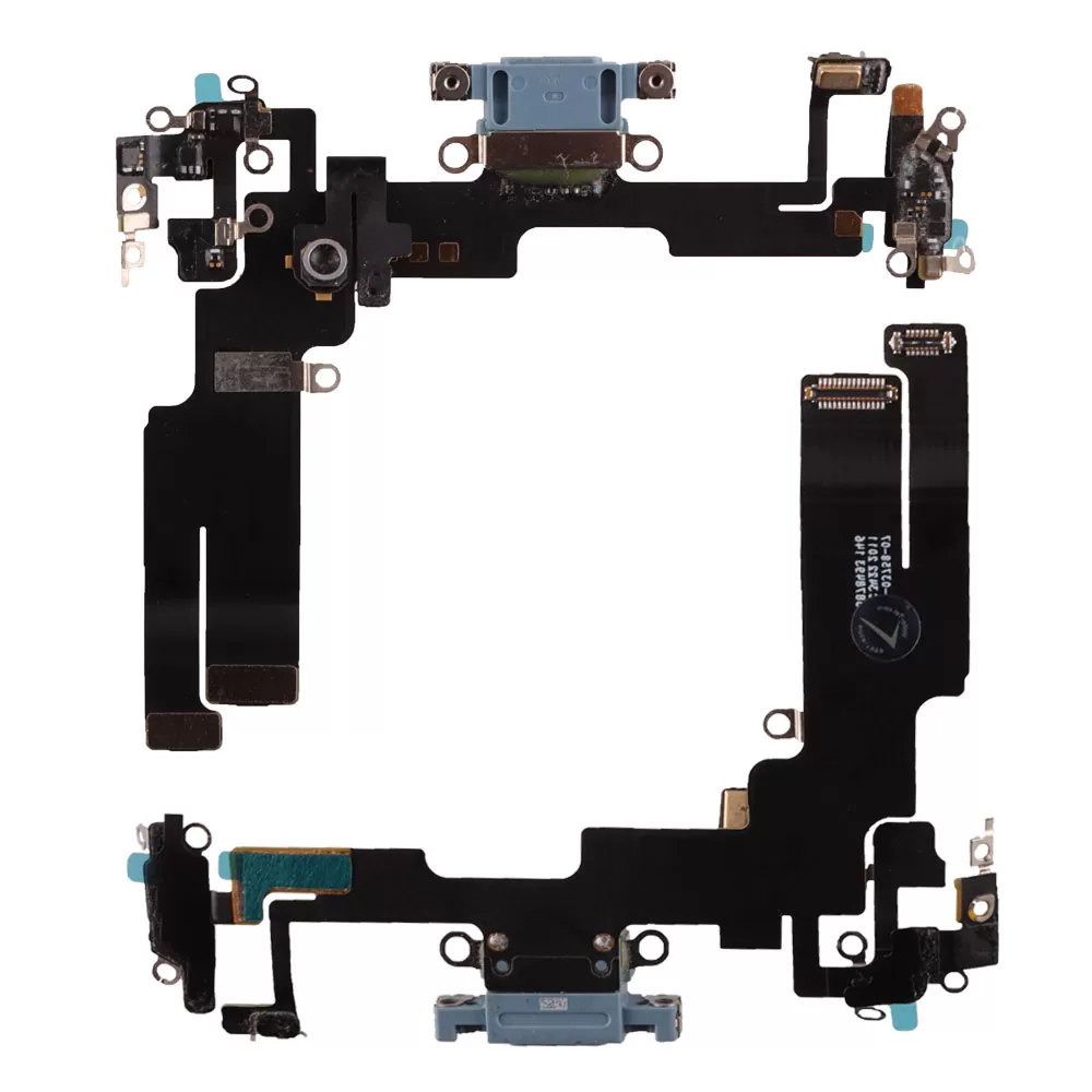 IPHONE 14 (LIGHTNING) ΚΑΛΩΔΙΟ FLEX ΚΟΝΕΚΤΟΡΑ ΦΟΡΤΙΣΗΣ + AUDIO PORT + ΜΙΚΡΟΦΩΝΟ BLUE 3P OR