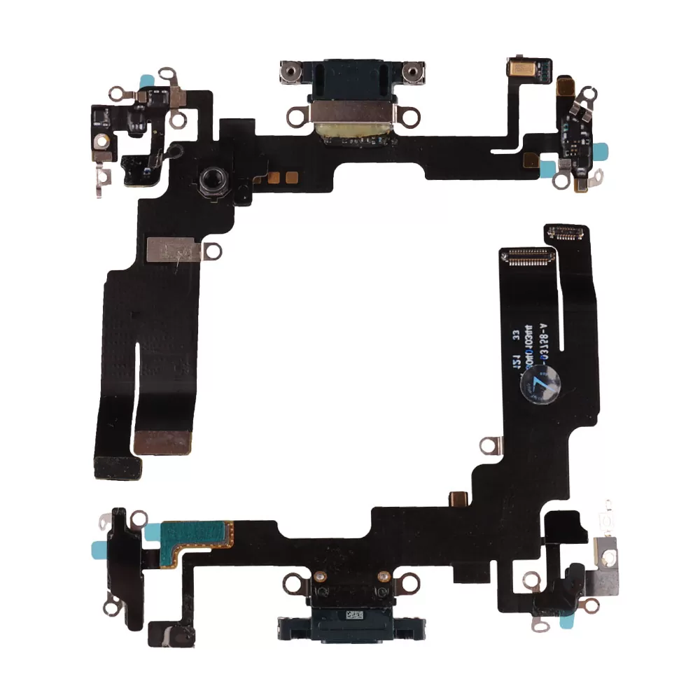 IPHONE 14 (LIGHTNING) ΚΑΛΩΔΙΟ FLEX ΚΟΝΕΚΤΟΡΑ ΦΟΡΤΙΣΗΣ + AUDIO PORT + ΜΙΚΡΟΦΩΝΟ BLACK 3P OR