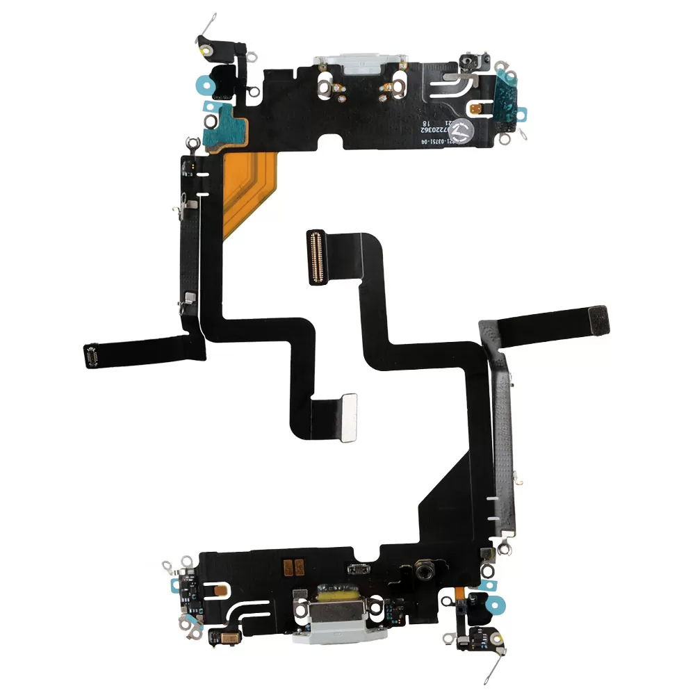 IPHONE 14 PRO (LIGHTNING) ΚΑΛΩΔΙΟ FLEX ΚΟΝΕΚΤΟΡΑ ΦΟΡΤΙΣΗΣ + AUDIO PORT + ΜΙΚΡΟΦΩΝΟ TITANIUM SILVER 3P OR