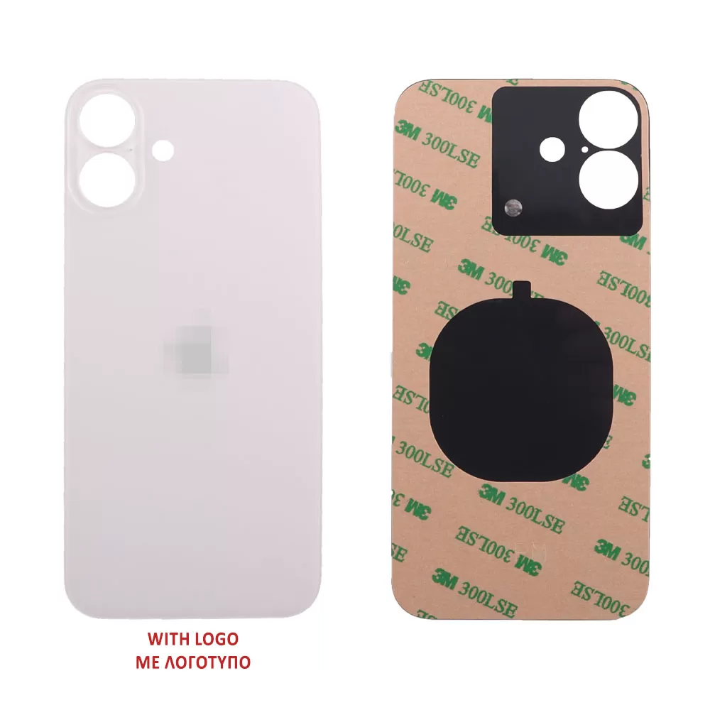 FOR IPHONE 16 PLUS BATTERY COVER + 3M STICKER WHITE 3P OR