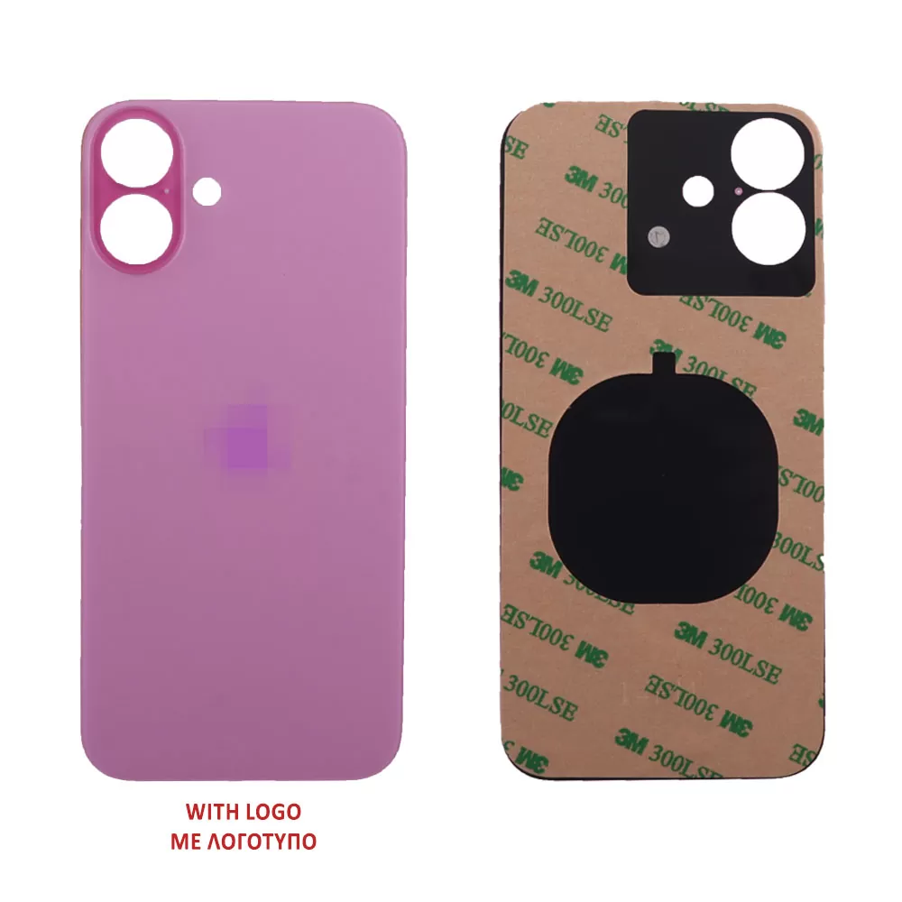 FOR IPHONE 16 PLUS BATTERY COVER + 3M STICKER PINK 3P OR