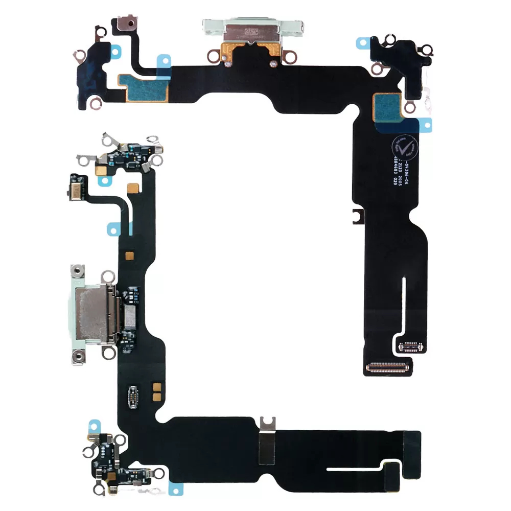 IPHONE 15 PLUS (TYPE C) ΚΑΛΩΔΙΟ FLEX ΚΟΝΕΚΤΟΡΑ ΦΟΡΤΙΣΗΣ + AUDIO PORT + ΜΙΚΡΟΦΩΝΟ GREEN 3P OR