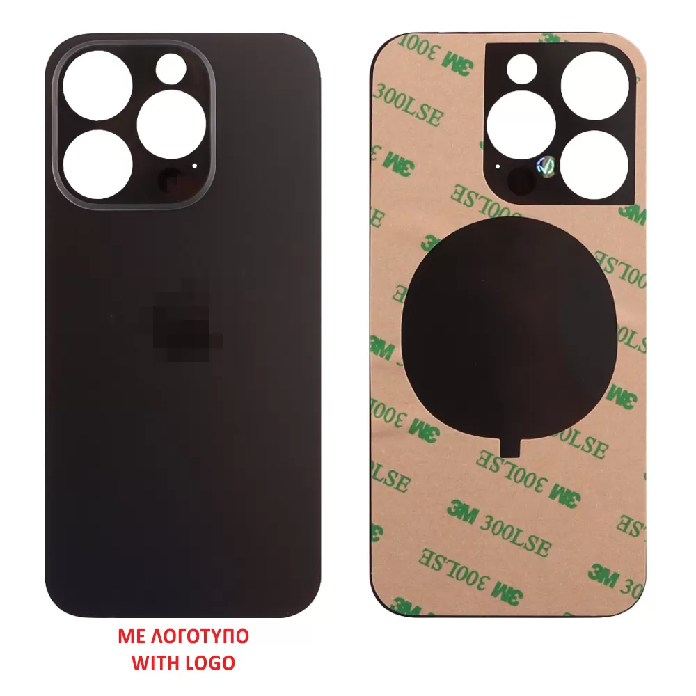 FOR IPHONE 15 PRO BATTERY COVER + 3M STICKER TITANIUM BLACK 3P OR