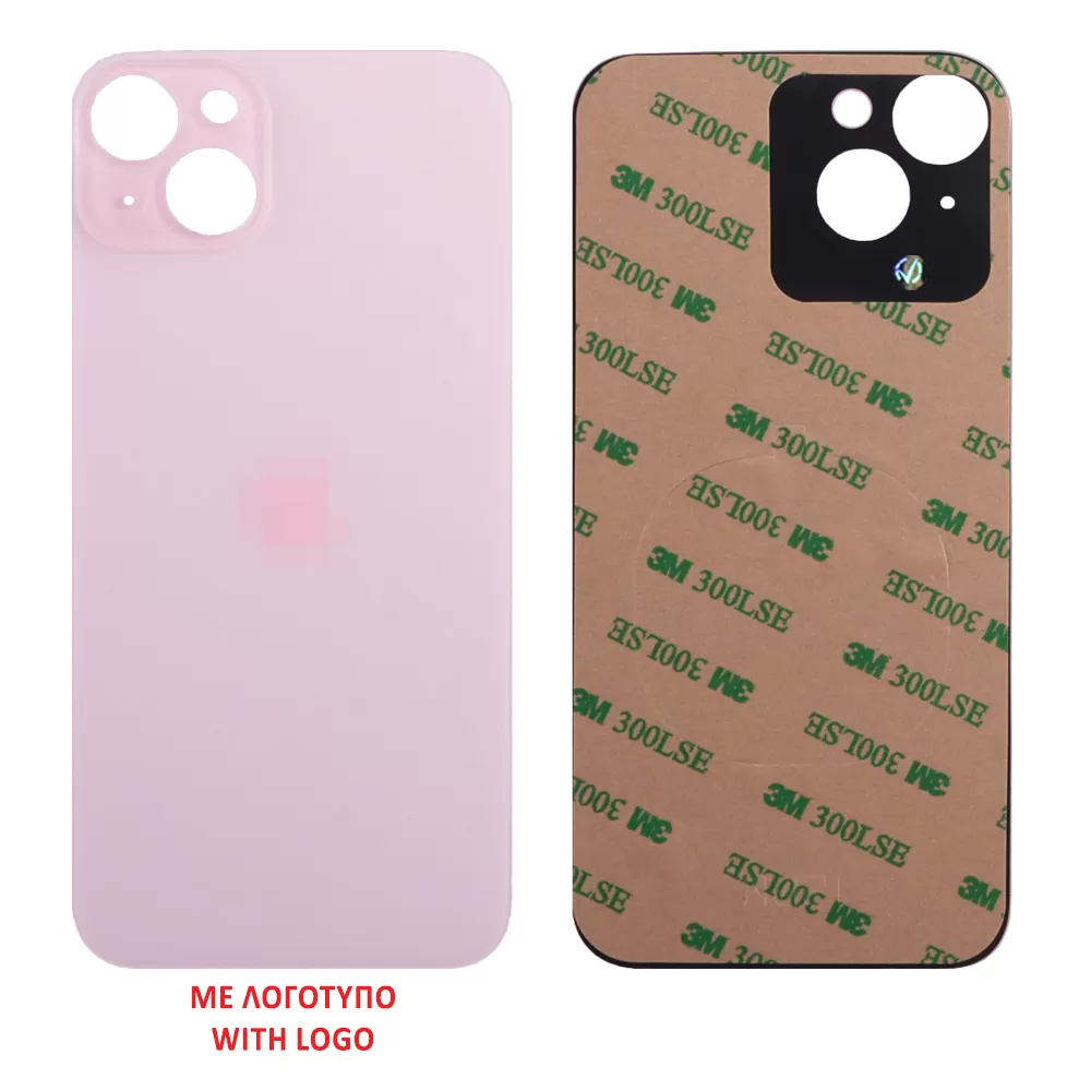 FOR IPHONE 15 PLUS BATTERY COVER + 3M STICKER PINK 3P OR