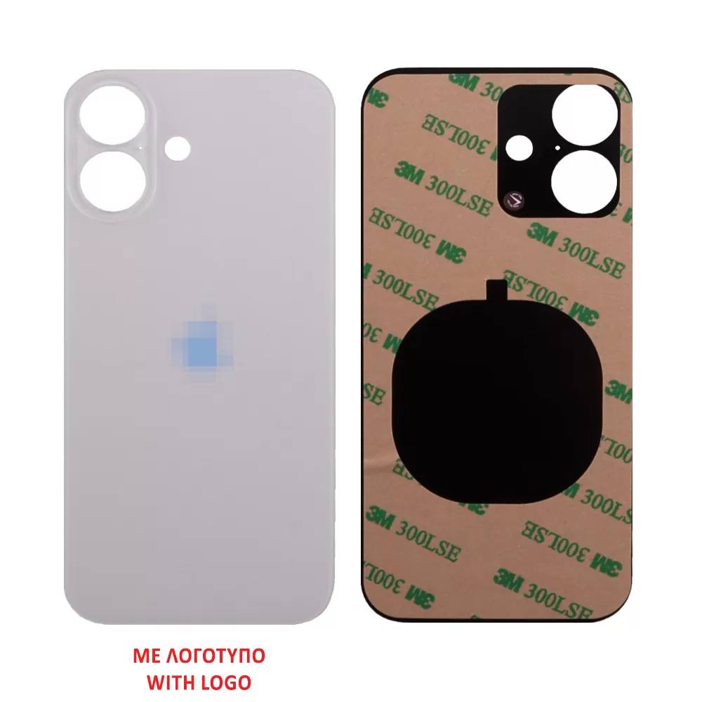 FOR IPHONE 16 BATTERY COVER + 3M STICKER WHITE 3P OR