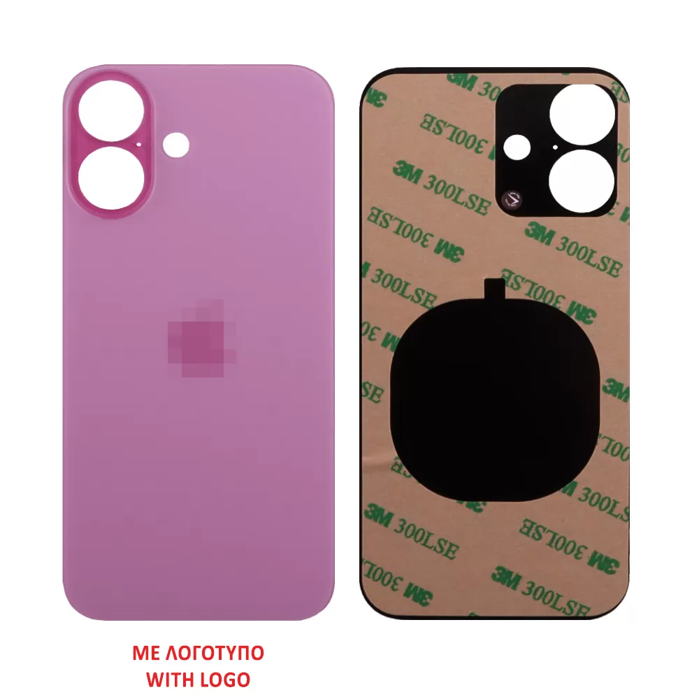 FOR IPHONE 16 BATTERY COVER + 3M STICKER PINK 3P OR