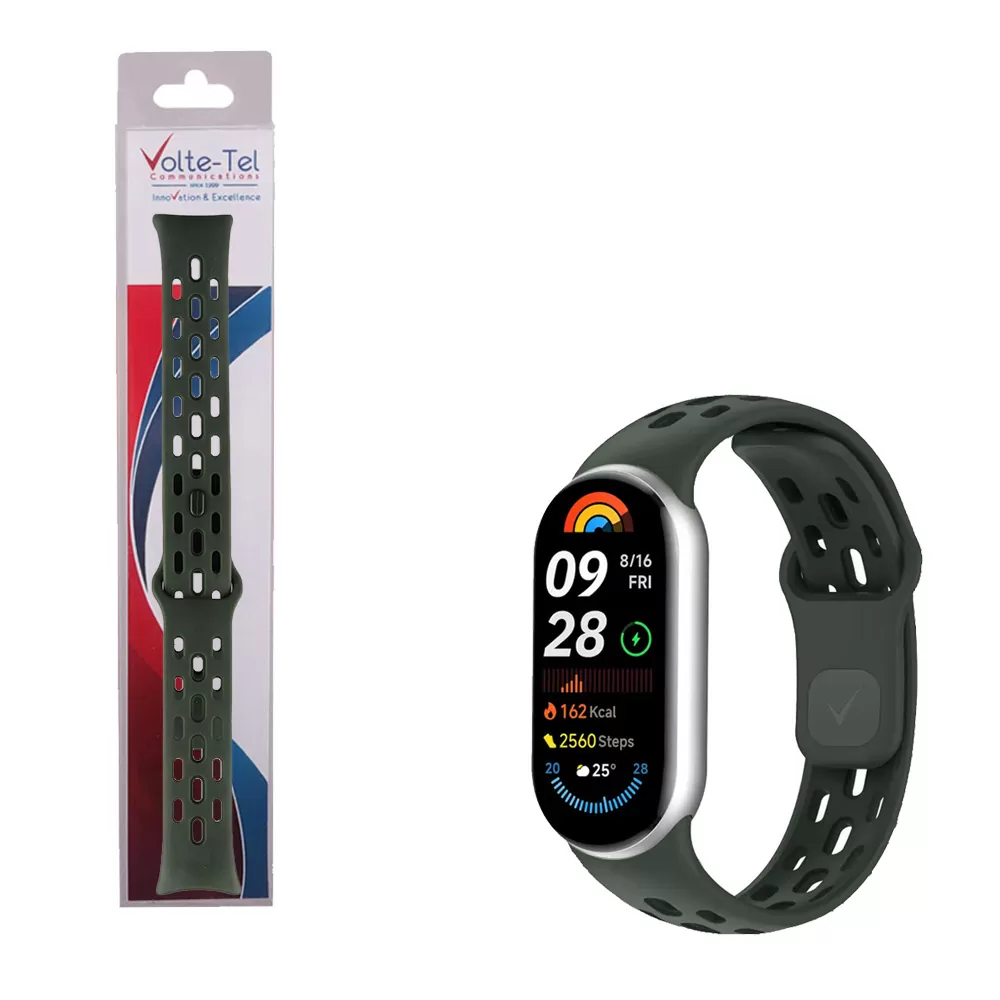 VOLTE-TEL VT154 ΛΟΥΡΑΚΙ ΡΟΛΟΓΙΟΥ ΣΙΛΙΚΟΝΗΣ XIAOMI SMART BAND 8/SMART BAND 9/SMART BAND 10 GREEN