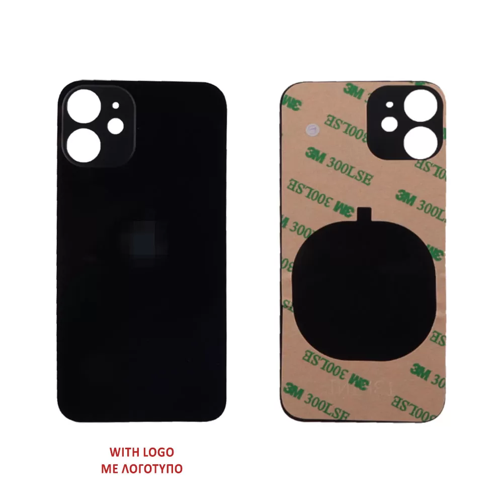 FOR IPHONE 12 MINI BATTERY COVER + 3M STICKER BLACK 3P OR