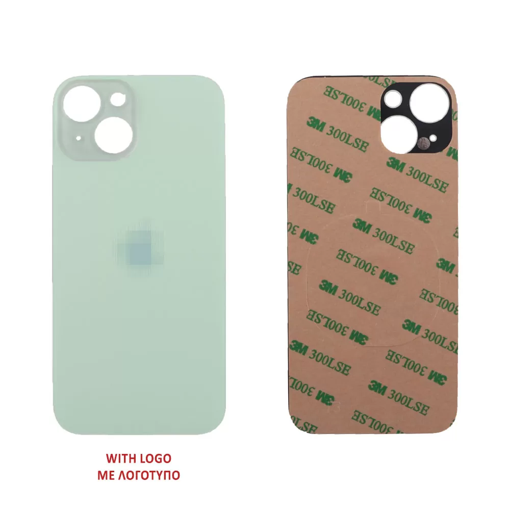 FOR IPHONE 15 BATTERY COVER + 3M STICKER GREEN 3P OR