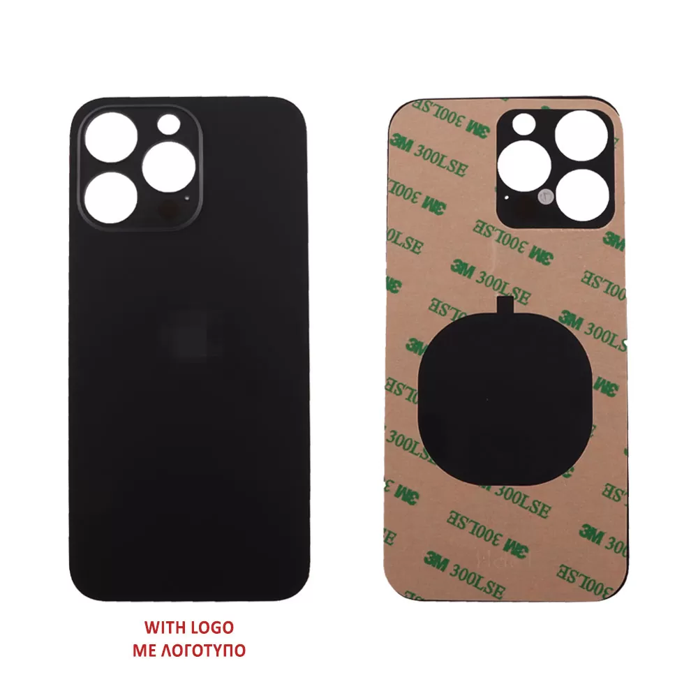 FOR IPHONE 15 PRO MAX BATTERY COVER + 3M STICKER TITANIUM BLACK 3P OR