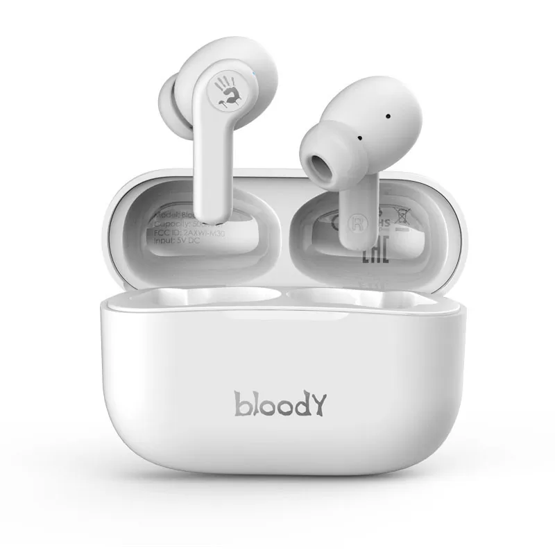 BLOODY BLUETOOTH STEREO M30 TWS HEADSET V5.0 IPX4 ΑΔΙΑΒΡΟΧΑ ΜΕ ΘΗΚΗ ΦΟΡΤΙΣΗΣ - ΜΕΤΑΦΟΡΑΣ WHITE GR - Image 7