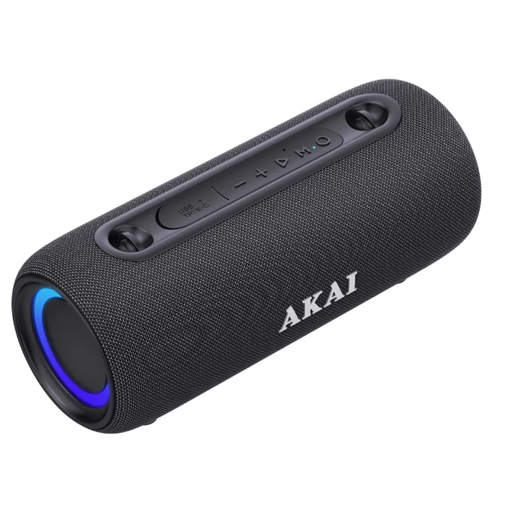 AKAI ABTSW-40 ΦΟΡΗΤΟ ΑΔΙΑΒΡΟΧΟ ΗΧΕΙΟ IPX5 ME ΥΦΑΣΜΑ, BLUETOOTH V5.3 15W, USB, AWS, HANDSFREE, RGB LIGHTS & ΙΜΑΝΤΑ ΩΜΟΥ RMS BLACK - Image 4