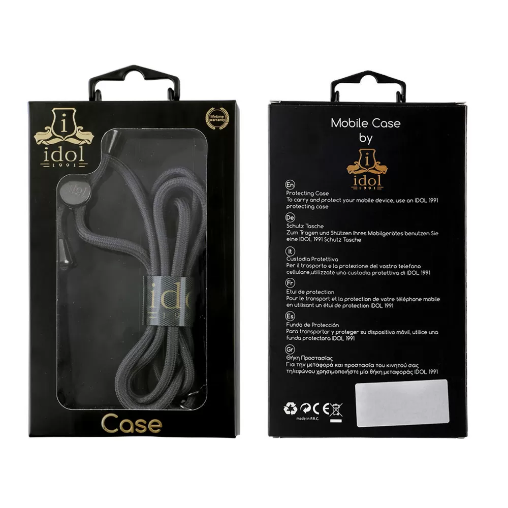 IDOL 1991 NECK STRAP - ΛΟΥΡΑΚΙ ΛΑΙΜΟΥ ΓΙΑ ΘΗΚΕΣ ΜΕ ΒΙΔΕΣ ΤΟΠΟΘΕΤΗΣΗΣ ΓΚΡΙ ID01 - Image 2