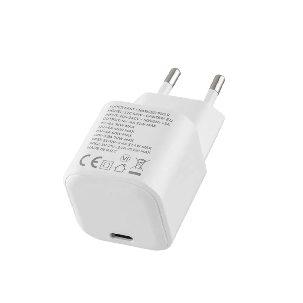 LIME TYPE C GAN PD 3.0 SUPER FAST TRAVEL LTC54W5V-9V 4.0A/12V 3.5A/20V 2.7A 54W +ΦΟΡΤΙΣΗΣ-DATA LCC04 TYPE C TO TYPE C 78W WHITE - Image 8