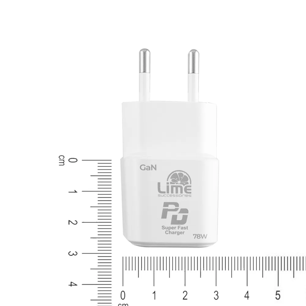 LIME TYPE C GAN PD 3.0 SUPER FAST TRAVEL LTC78W 5V 4.0A /9V 4A/ 12V 4.0A/ 15V 4.0A/ 20V 3.9A 78W WHITE - Image 5