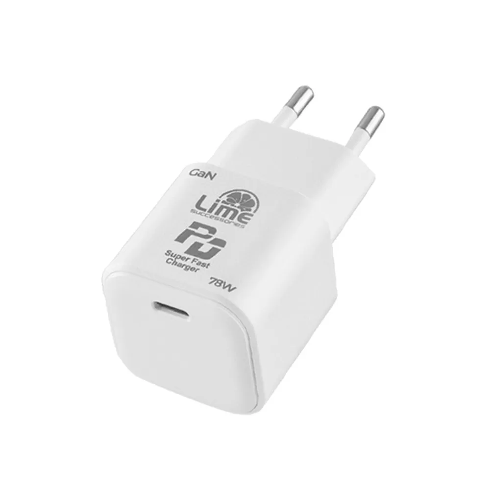 LIME TYPE C GAN PD 3.0 SUPER FAST TRAVEL LTC78W 5V-15V 4.0A/ 20V 3.9A 78W+ ΦΟΡΤΙΣΗΣ-DATA LCC04 TYPE C TO TYPE C 78W WHITE - Image 9