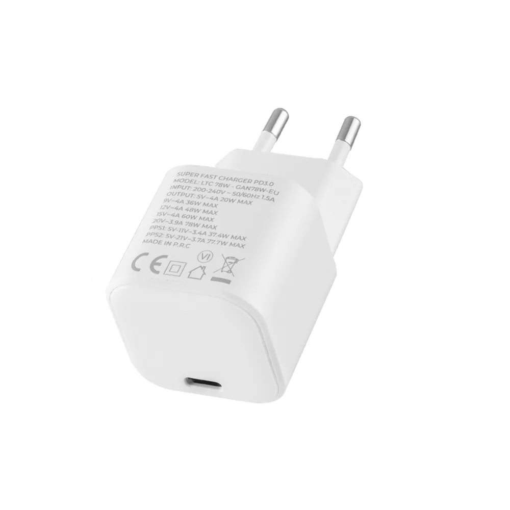 LIME TYPE C GAN PD 3.0 SUPER FAST TRAVEL LTC78W 5V-15V 4.0A/ 20V 3.9A 78W+ ΦΟΡΤΙΣΗΣ-DATA LCC04 TYPE C TO TYPE C 78W WHITE - Image 8