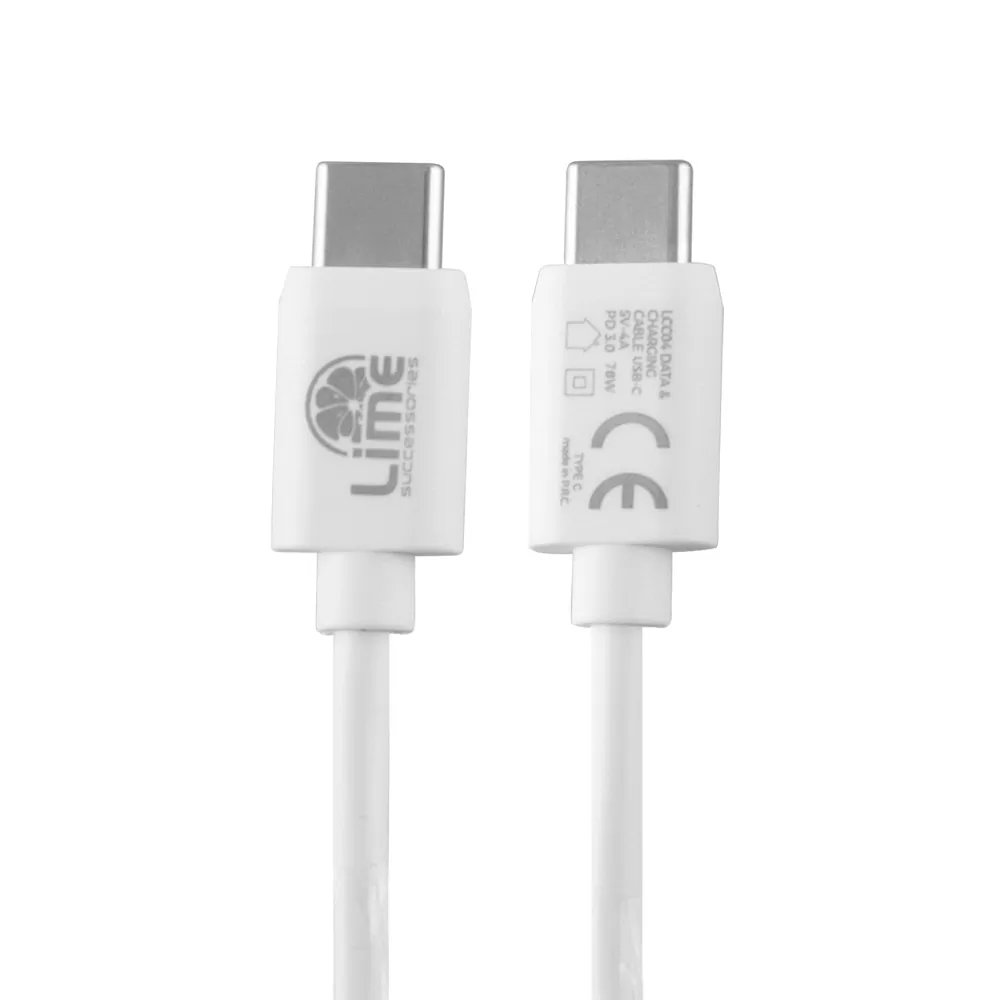 LIME TYPE C GAN PD 3.0 SUPER FAST TRAVEL LTC78W 5V-15V 4.0A/ 20V 3.9A 78W+ ΦΟΡΤΙΣΗΣ-DATA LCC04 TYPE C TO TYPE C 78W WHITE - Image 5