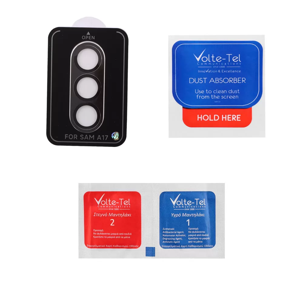 VOLTE-TEL CAMERA GLASS COVER SAMSUNG A17 4G A175/A17 5G Α176 6.7in 9H 0.30MM 3D AR ALUMINIUM-ELECTROPLATING FRAME BLACK - Image 3