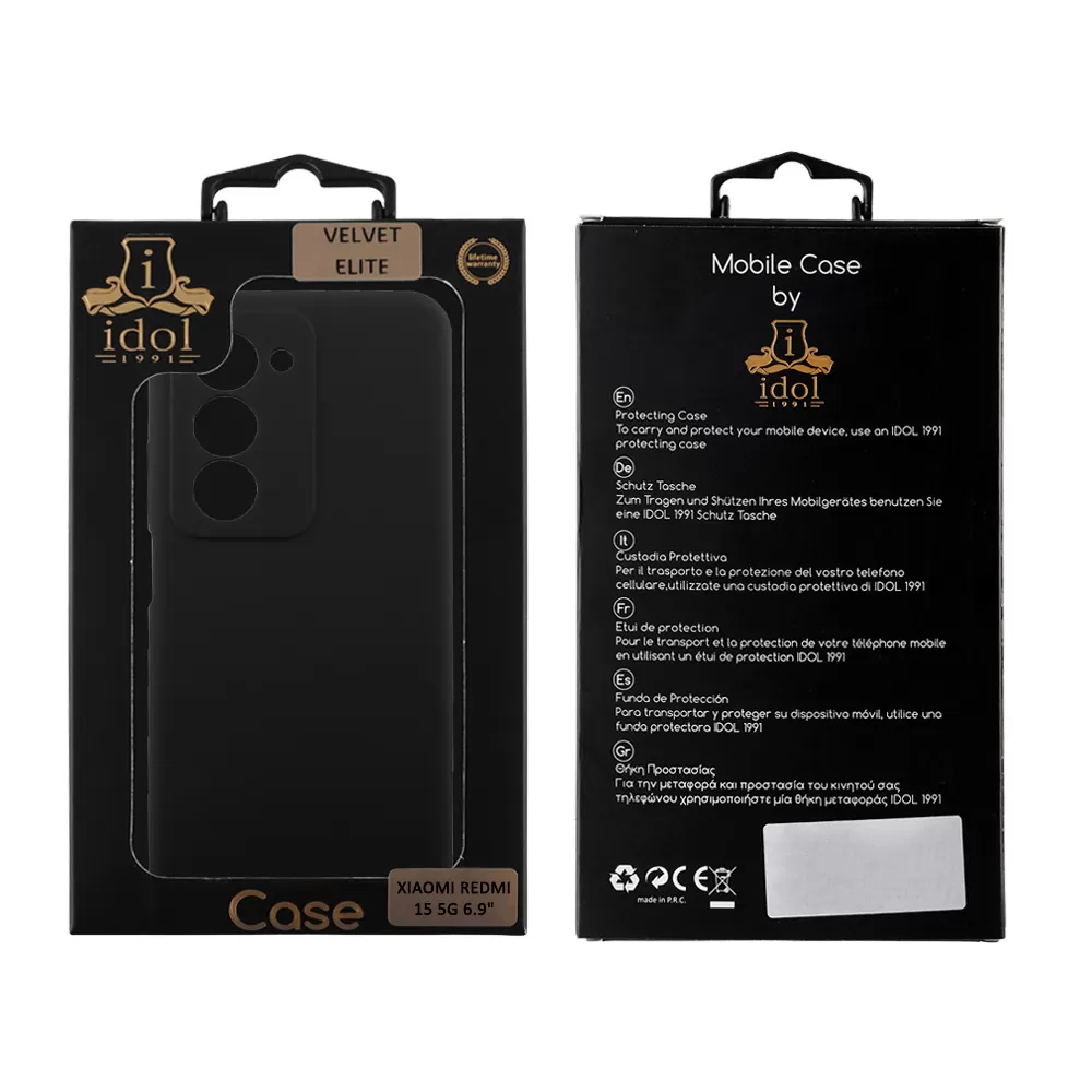 IDOL 1991 VELVET ELITE TPU ΘΗΚΗ XIAOMI REDMI 15 5G 6.9in  4 SIDE FULL CAMERA PROTECTION BLACK - Image 2