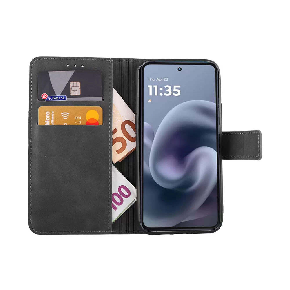 LIME ESSENTIAL ΘΗΚΗ MOTOROLA MOTO G86 XT2527-2/MOTO G86 POWER 5G XT2527-7 6.67in  MAGNET BOOK STAND CLIP GREY - Image 5
