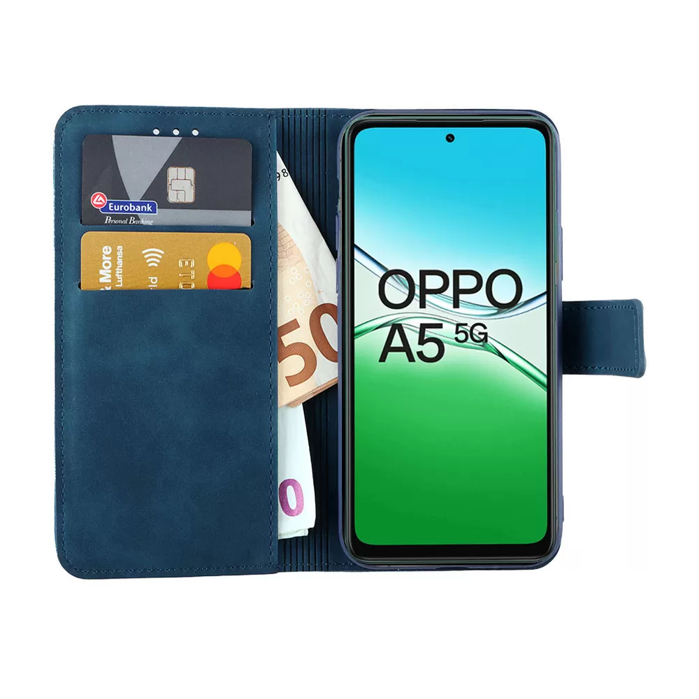 LIME ESSENTIAL ΘΗΚΗ OPPO A5 5G 6.67in MAGNET BOOK STAND CLIP DARK BLUE - Image 5
