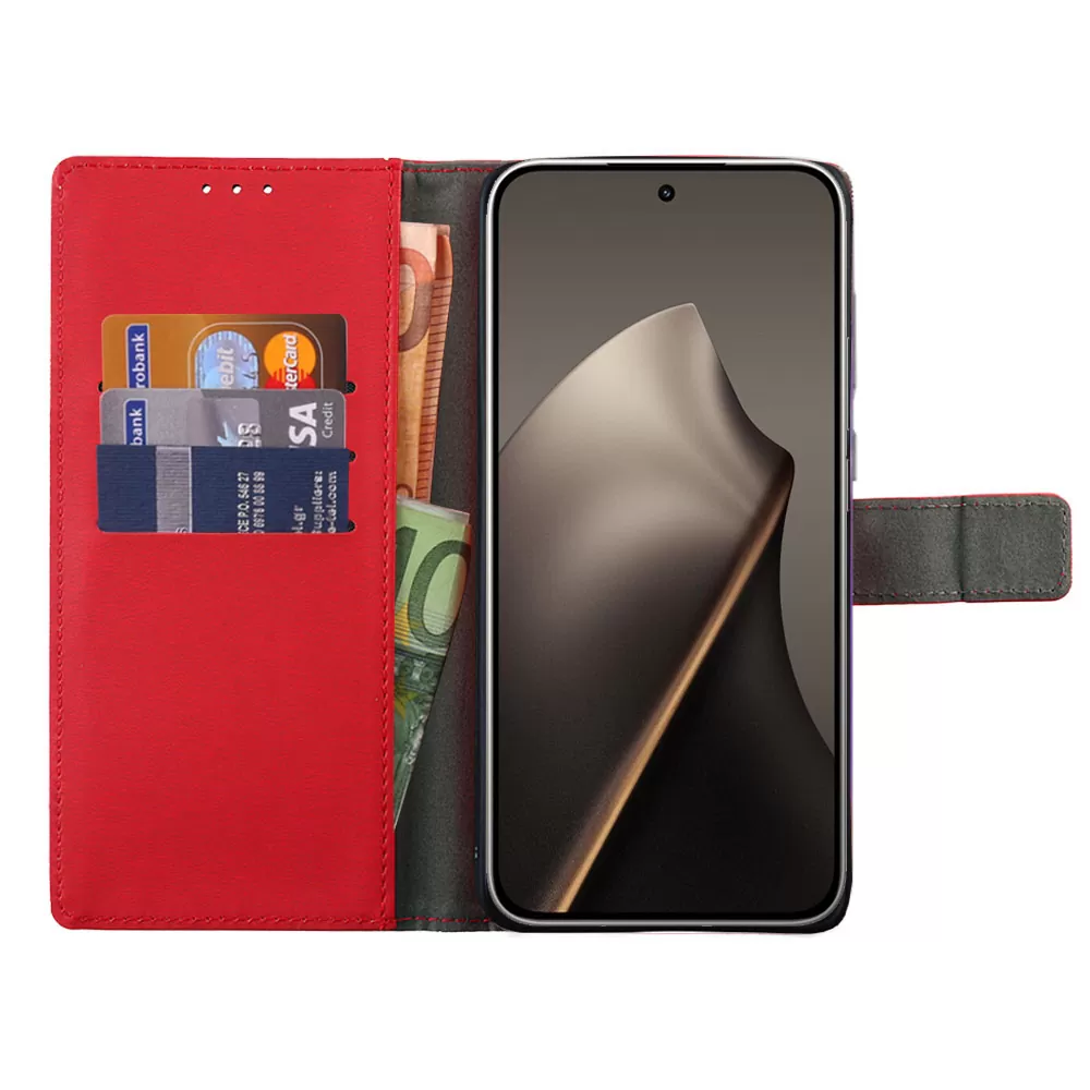 VOLTE-TEL ALLURE ΘΗΚΗ XIAOMI 15T 5G 6.83in  MAGNET BOOK STAND CLIP RED - Image 6