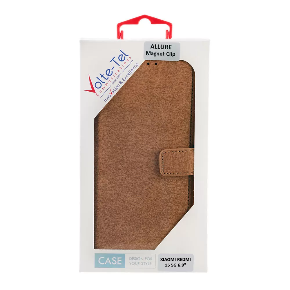 VOLTE-TEL ALLURE ΘΗΚΗ XIAOMI REDMI 15 5G 6.9in  MAGNET BOOK STAND CLIP GOLD - Image 2