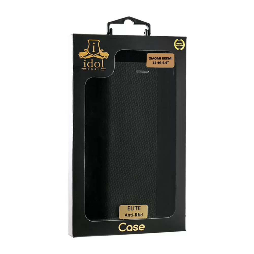 IDOL 1991 ELITE ΘΗΚΗ XIAOMI REDMI 15 4G 6.9in  ANTI-RFID BOOK STAND BLACK - Image 2