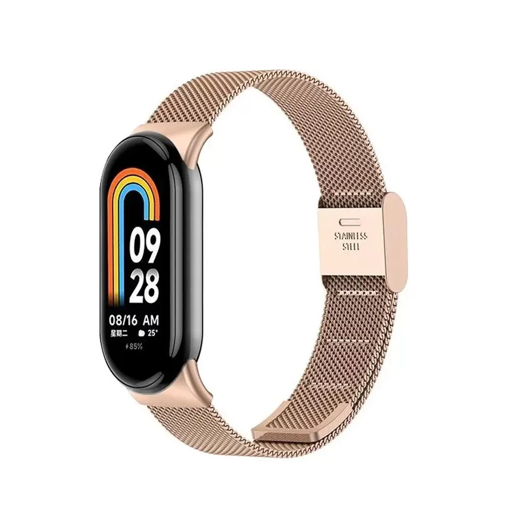 VOLTE-TEL VT155 ΛΟΥΡΑΚΙ ΡΟΛΟΓΙΟΥ ΜΕΤΑΛΛΙΚΟ XIAOMI SMART BAND 8/SMART BAND 9/SMART BAND 10 MILAN ROSE GOLD - Image 5