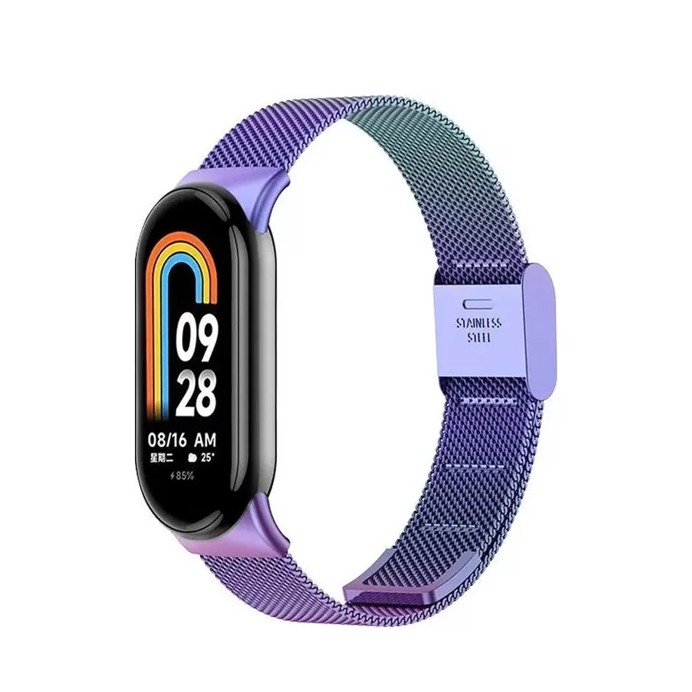 VOLTE-TEL VT155 ΛΟΥΡΑΚΙ ΡΟΛΟΓΙΟΥ ΜΕΤΑΛΛΙΚΟ XIAOMI SMART BAND 8/SMART BAND 9/SMART BAND 10 MILAN COLORFUL PURPLE - Image 5