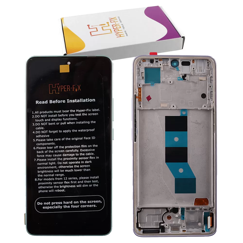 XIAOMI REDMI NOTE 14 5G ΟΘΟΝΗ AMOLED + TOUCH SCREEN + LENS + FRAME HF-56001900O1700 PURPLE OLED HYPER-FIX SERVICE PACK