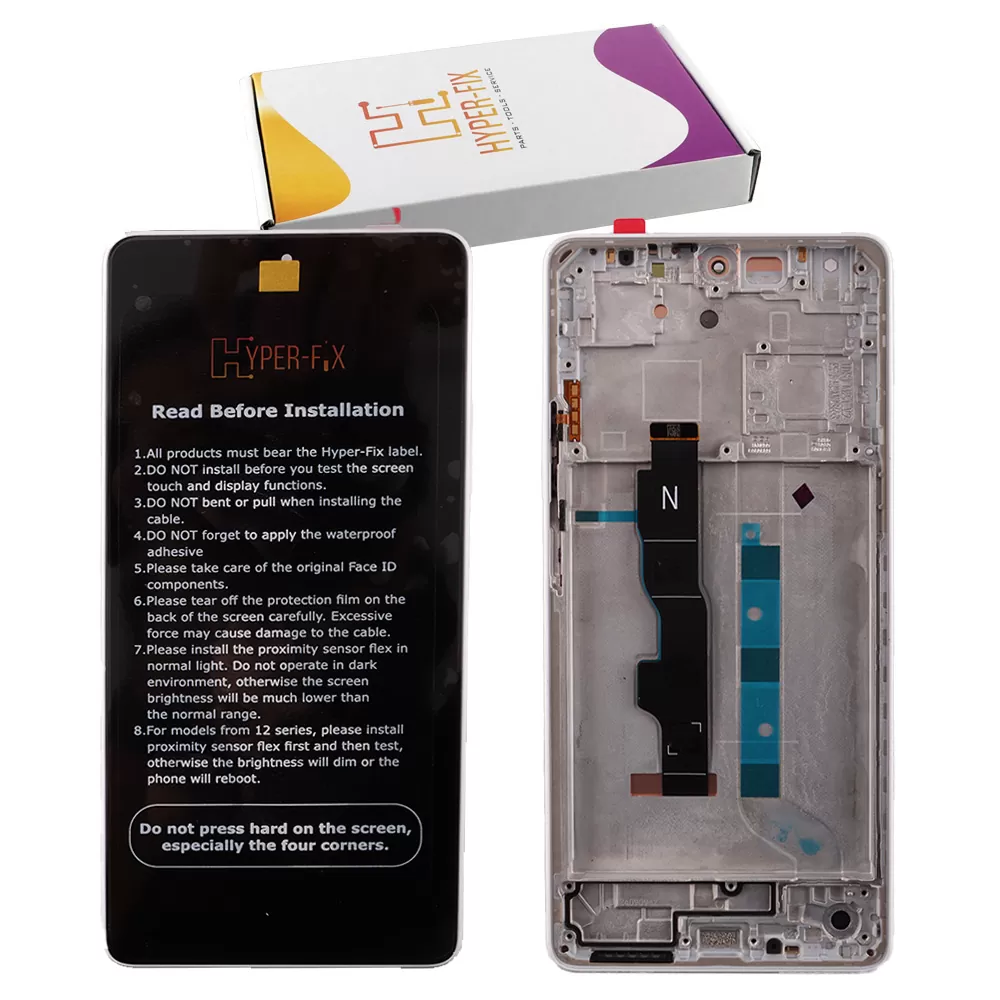 XIAOMI REDMI NOTE 13 5G ΟΘΟΝΗ AMOLED + TOUCH SCREEN + LENS + FRAME HF-5600040N1700 WHITE HYPER-FIX SERVICE PACK