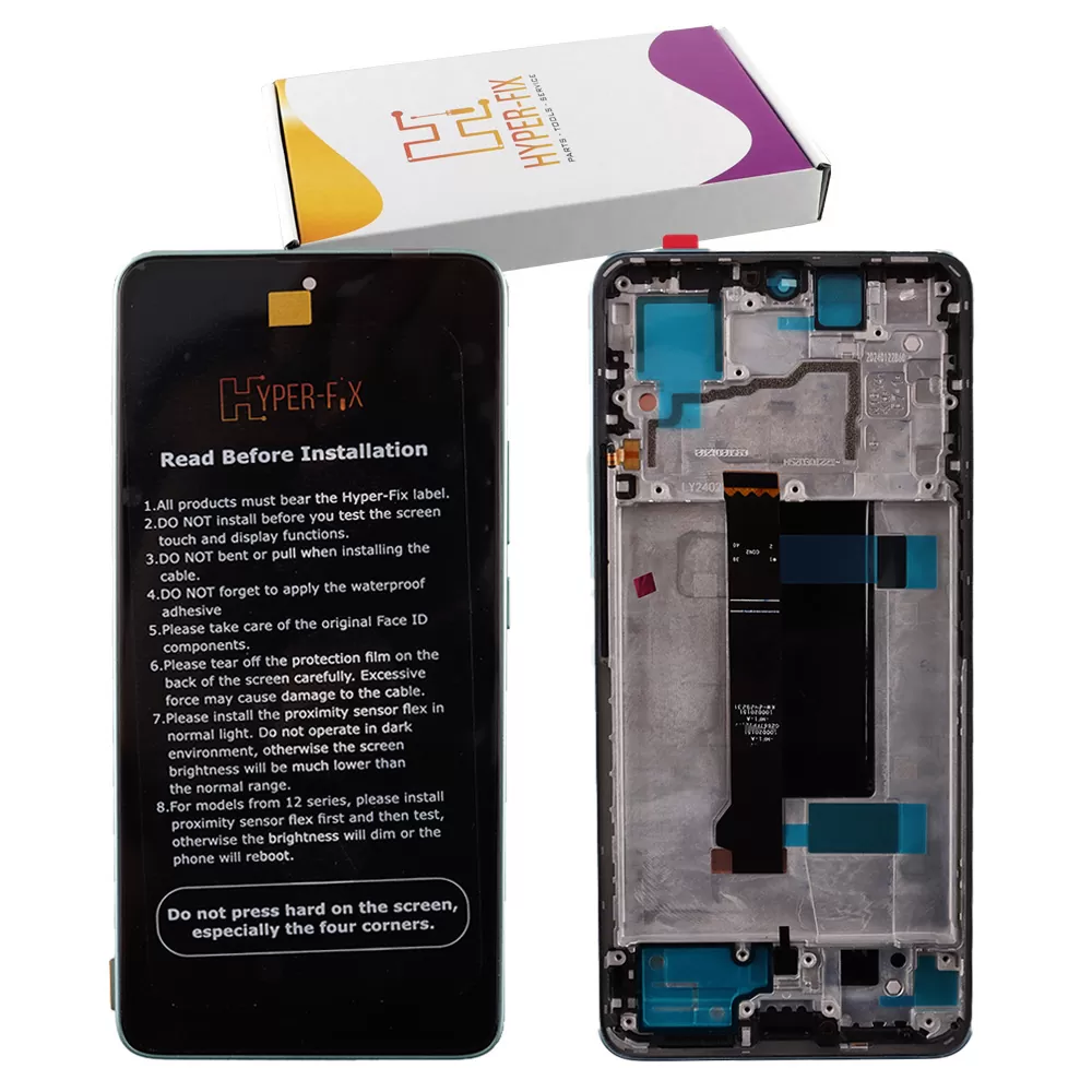 XIAOMI REDMI NOTE 13 PRO 5G/POCO X6 5G ΟΘΟΝΗ + TOUCH SCREEN + LENS + FRAME HF-56000300N1600 GREEN HYPER-FIX SERVICE PACK