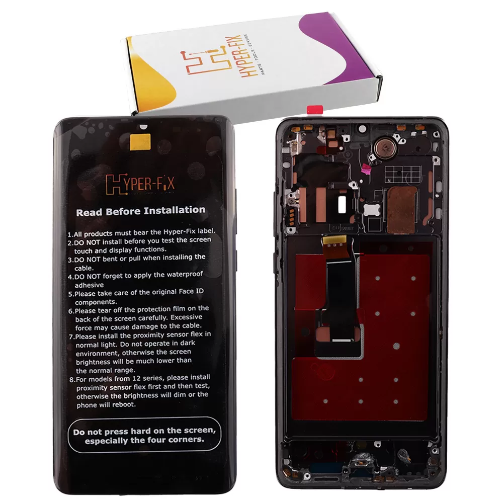 HUAWEI P30 PRO NEW EDITION ΟΘΟΝΗ OLED + TOUCH SCREEN + LENS + FRAME HF-02354NAC BLACK HYPER-FIX SERVICE PACK