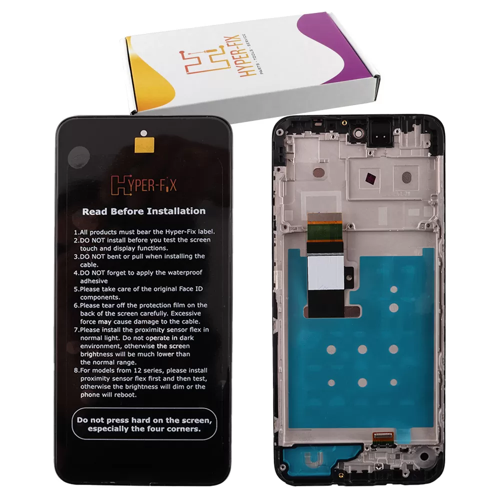 MOTOROLA MOTO G13 4G ΟΘΟΝΗ IPS + TOUCH SCREEN + LENS + FRAME HF-5D68C22318 BLACK HYPER-FIX SERVICE PACK