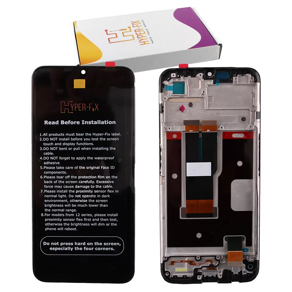 REALME C31 ΟΘΟΝΗ IPS + TOUCH SCREEN + LENS + FRAME HF-4130168 BLACK HYPER-FIX SERVICE PACK