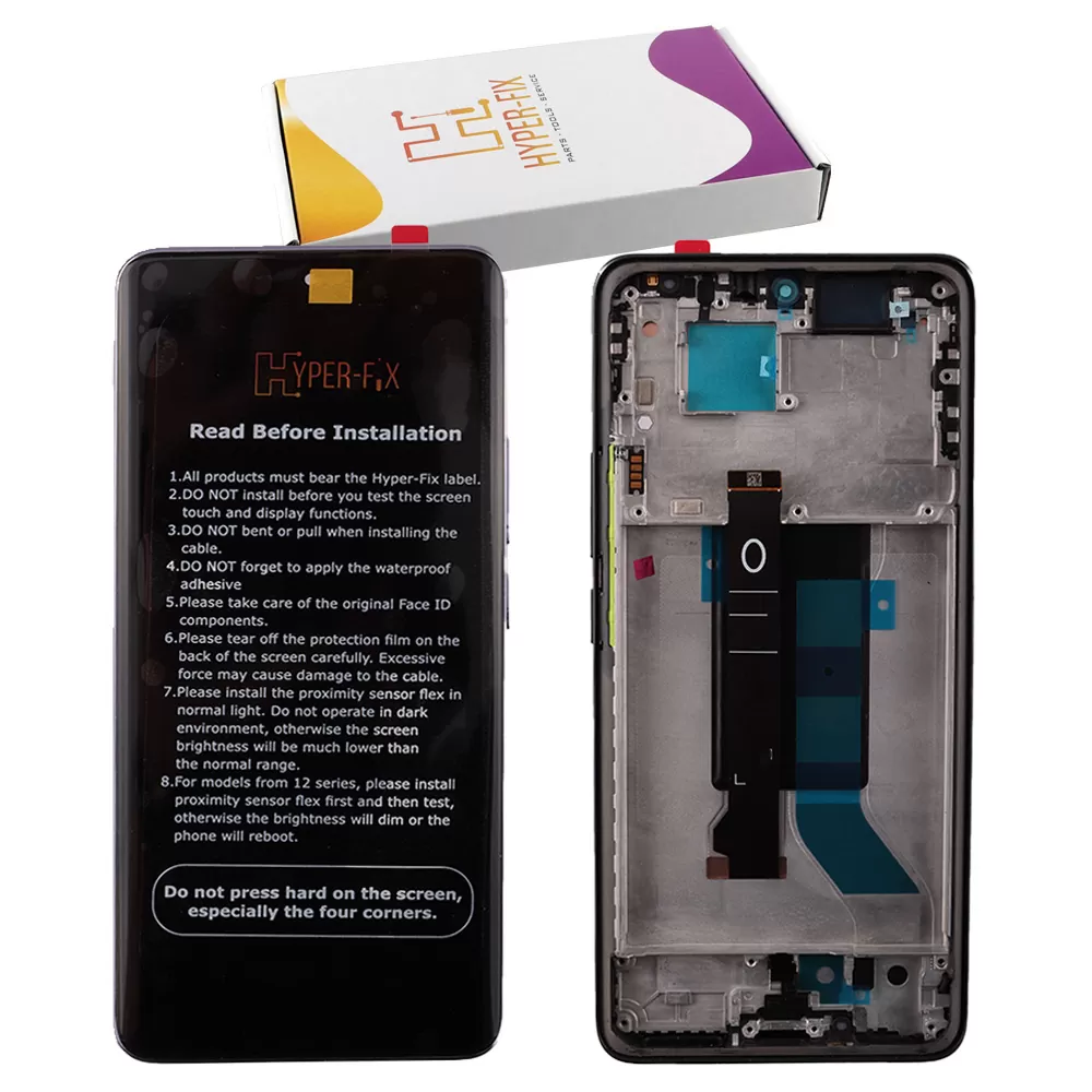 XIAOMI REDMI NOTE 14 PRO 5G ΟΘΟΝΗ AMOLED + TOUCH SCREEN + LENS + FRAME HF-56002300O1600 BLACK HYPER-FIX SERVICE PACK