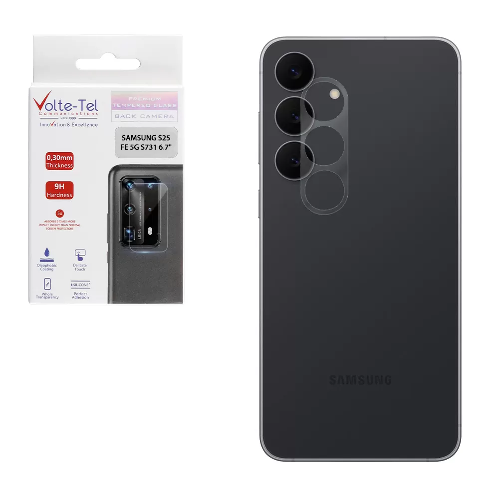 VOLTE-TEL CAMERA TEMPERED GLASS SAMSUNG S25 FE 5G S731 6.7in 9H 0.30mm
