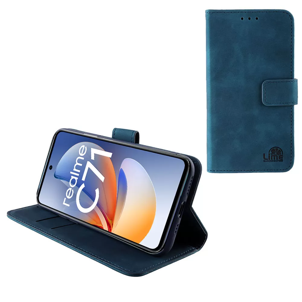 LIME ESSENTIAL ΘΗΚΗ REALME C71 6.67in  MAGNET BOOK STAND CLIP DARK BLUE