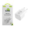 LIME TYPE C GAN PD 3.0 SUPER FAST TRAVEL LTC54W 5V 4.0A/9V 4.0A/ 12V 3.5A/ 15V 3.33A/ 20V 2.7A 54W WHITE