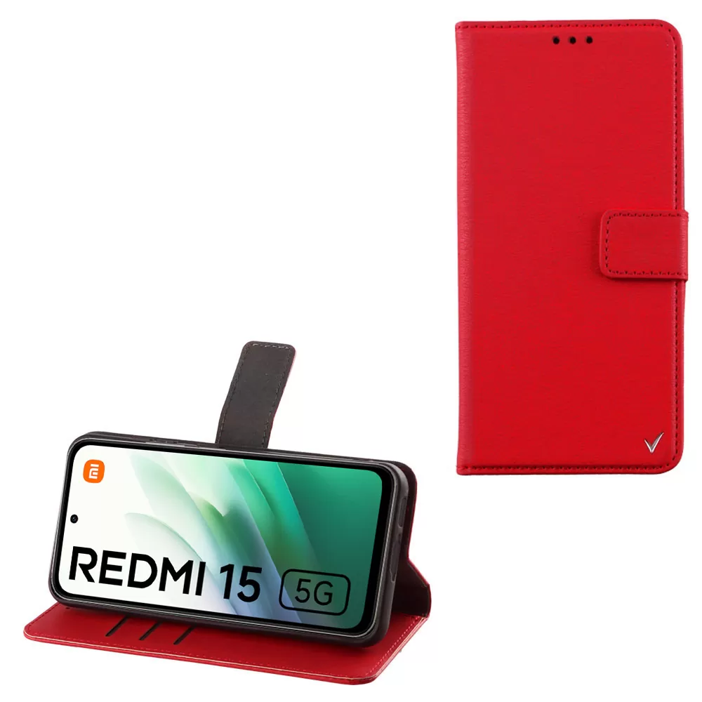 VOLTE-TEL ALLURE ΘΗΚΗ XIAOMI REDMI 15 5G 6.9in MAGNET BOOK STAND CLIP RED