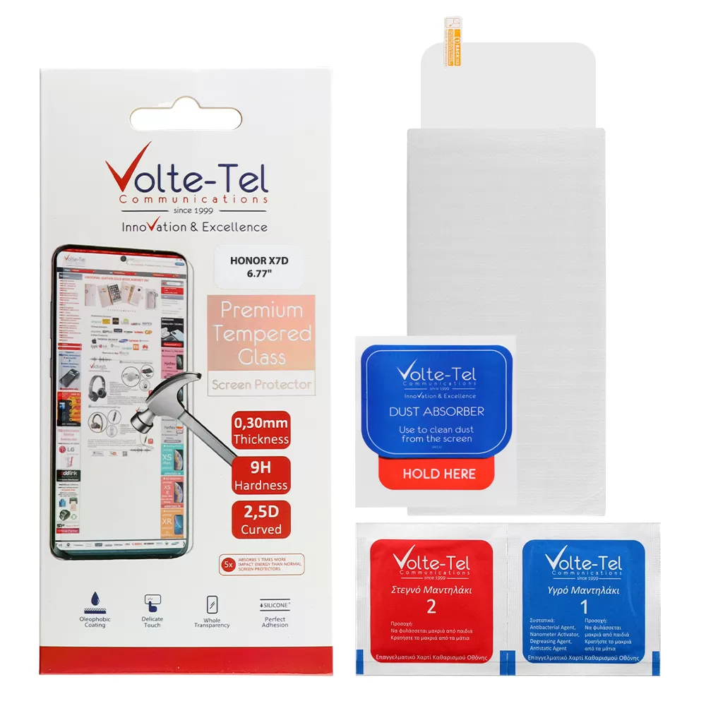 VOLTE-TEL TEMPERED GLASS HONOR X7D 6.77in 9H 0.30mm 2.5D FULL GLUE