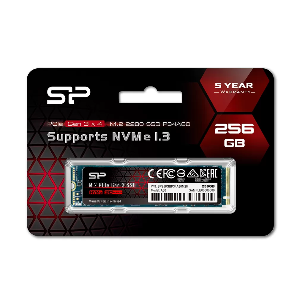 SILICON POWER ACE A80 SSD PCIe GEN 3x4 NVMe 1.3 SLC 256GB M.2 HMB - DRAM Max 3100/1100 Mb/s - Image 2