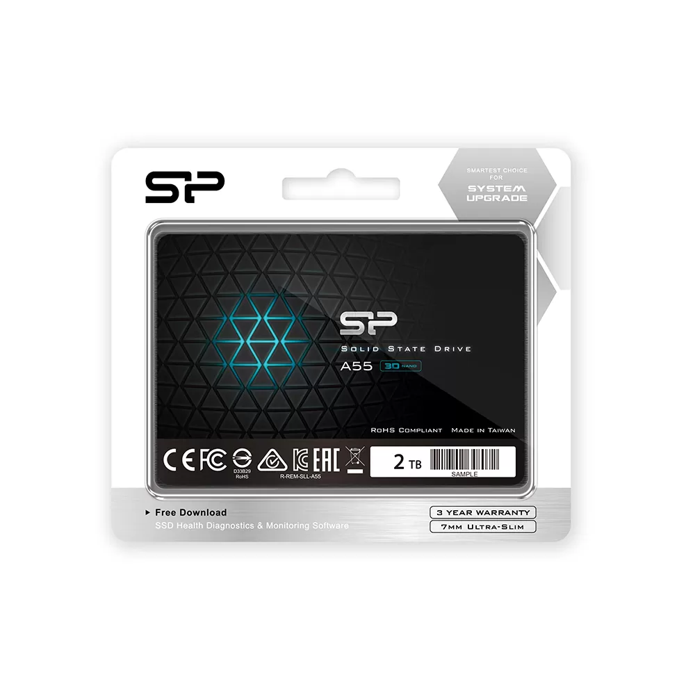 SILICON POWER 2.5" A55 SSD SATA III TCL 3D NAND 2TB 6GB/SEC R/W R/W 500/450MB/s 7mm SLIM DESIGN BLUE - Image 2