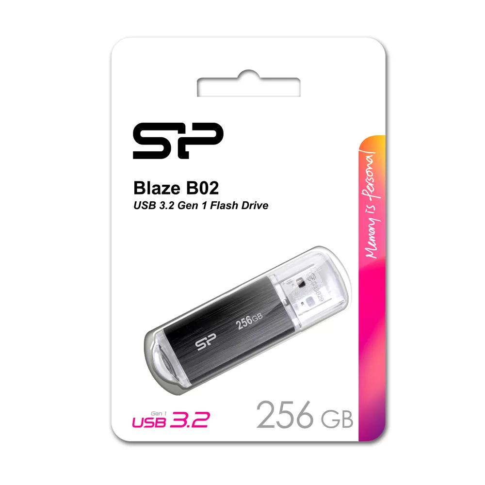 SILICON POWER USB FLASH DRIVE 256GB USB 3.2 BLAZE B02 SP256GBUF3B02V1K BLACK - Image 3